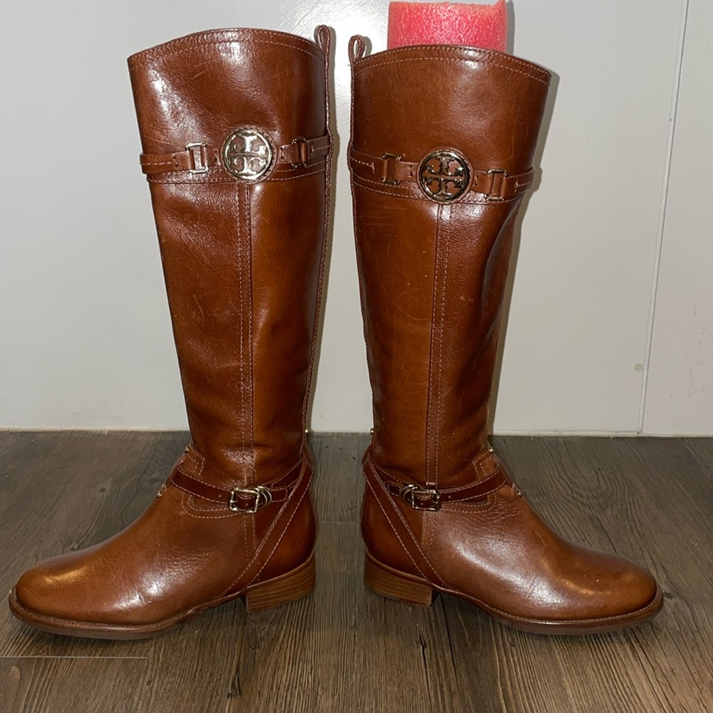 Tory Burch Brown Leather Riding Boots‎
